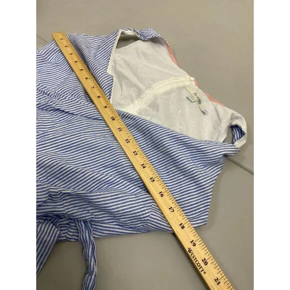Boden Blue Stripped Wrap Dress Sz12 - Picture 5 of 12